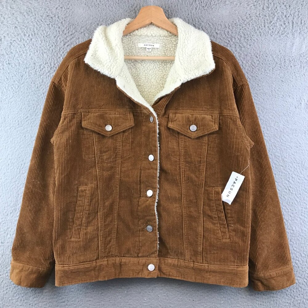 New PacSun Womens Corduroy Sherpa-Lined Jacket XS/S